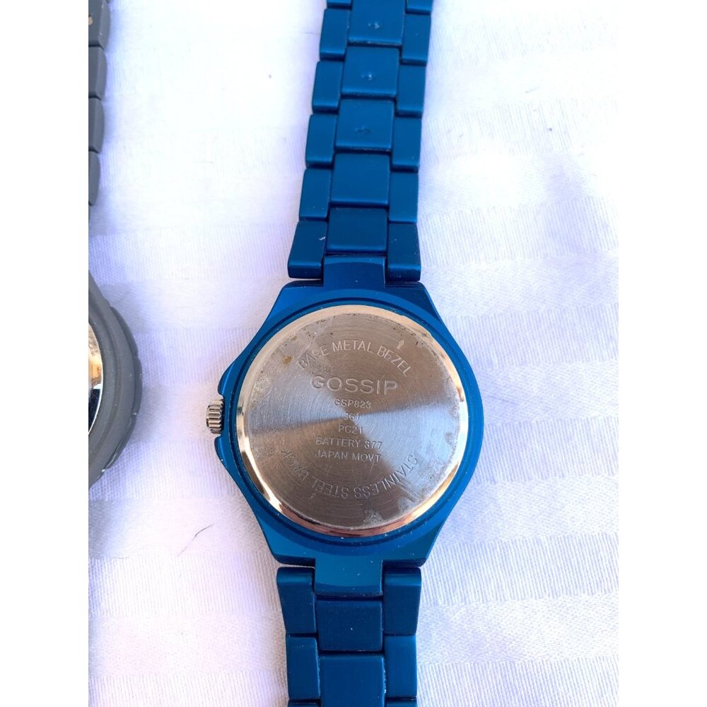 Lot 3 Gossip Quartz Rhinestone Fashion Watches Blue Gray Orange Japan Movement - Picture 8 of 8
